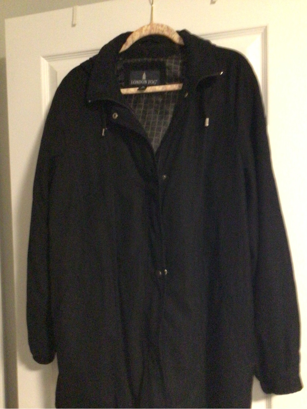 London Fog Black Hooded Coat